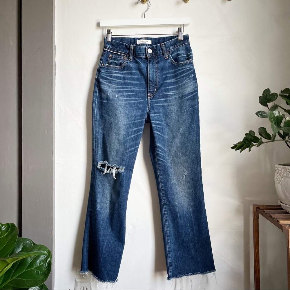 Moussy Rhode Cropped Flare Jeans